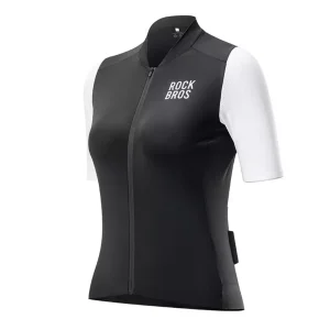 ROCKBROS Maillot Ciclismo Mujer Maillot Ciclismo Manga Corta Chaqueta Ciclismo Verano Maillot Ciclismo Maillot Bicicleta Carretera con 3 Bolsillos Traseros Ropa Ciclismo MTB Transpirable