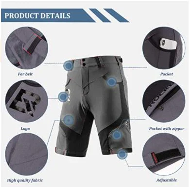 Pantalón corto ROCKBROS Elite con pantalón interior y badana Hombre Negro - Imagen 6