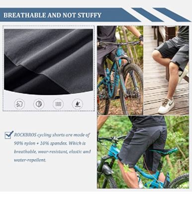 Pantalón corto ROCKBROS Elite con pantalón interior y badana Hombre Negro - Imagen 4