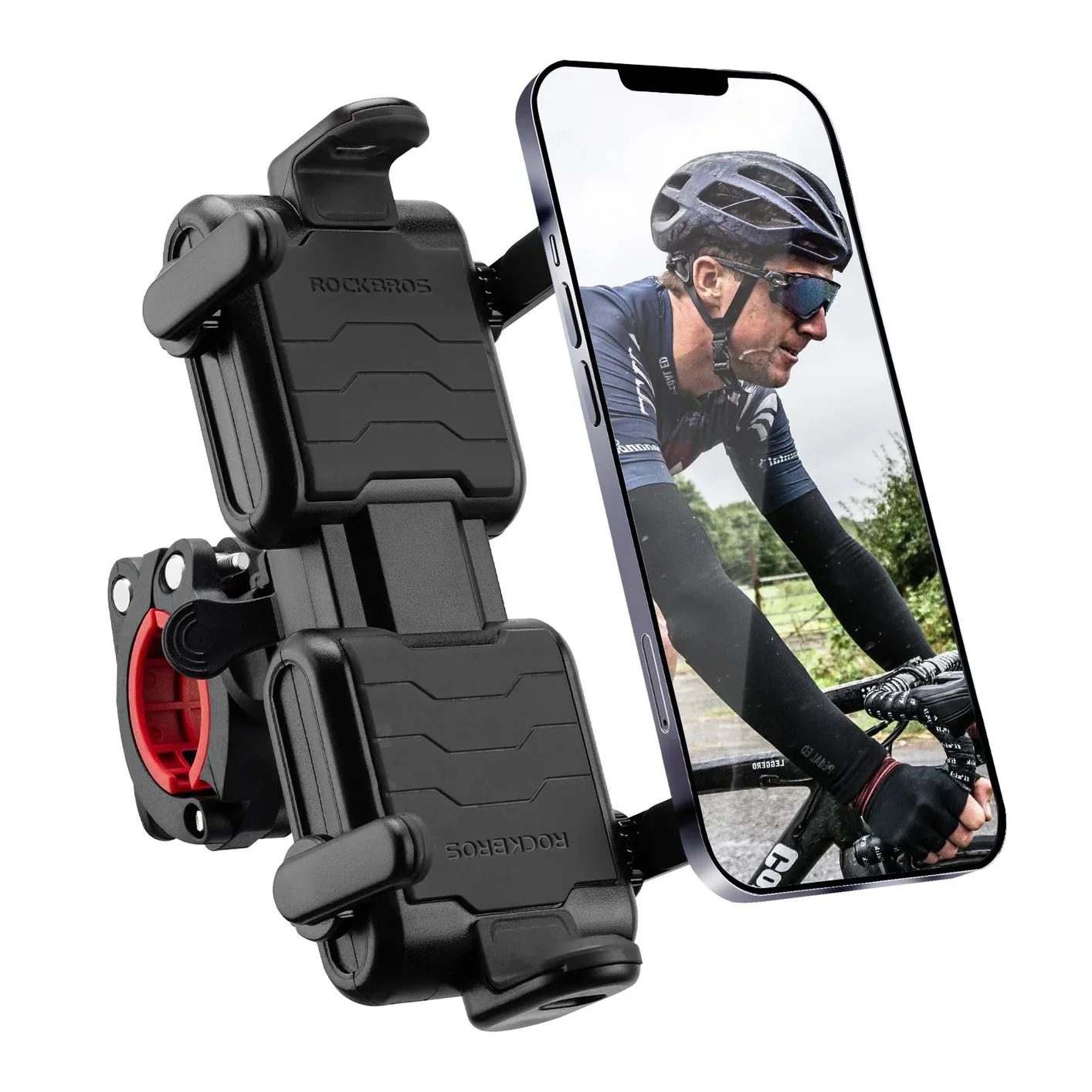 Soporte para teléfono móvil de bicicleta ROCKBROS soporte para motocicleta manillar 360 ° teléfono inteligente universal - Imagen 2