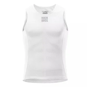 ROCKBROS Camiseta Interior Hombre Chaleco De Ciclismo Camiseta Sin Mangas Transpirable Capa Base Blanco