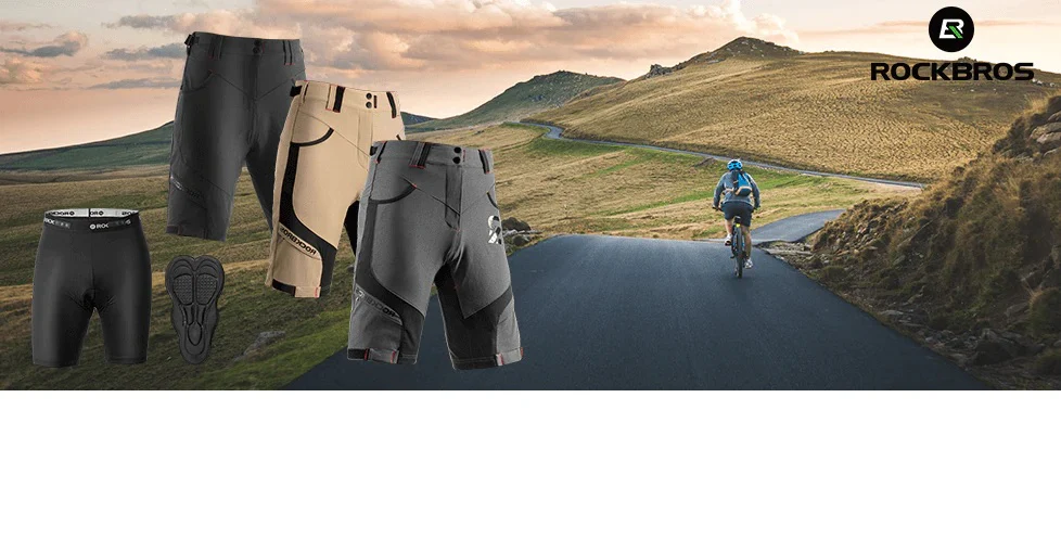 Pantalón corto ROCKBROS Elite con pantalón interior y badana Hombre Negro - Imagen 8