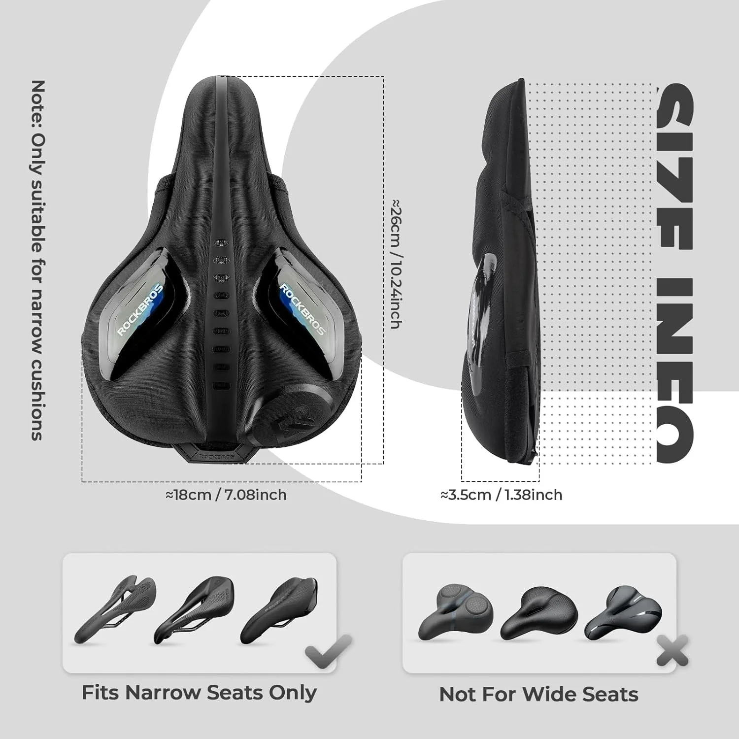 Funda de asiento de bicicleta con funda de gel de protección contra la lluvia para bicicleta de carretera MTB e-bike rojo/azul - Imagen 4