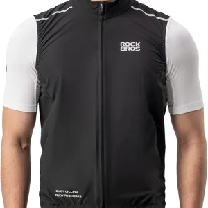 ROCKBROS-Chaleco cortavientos para deportes de ciclismo, chaleco de advertencia a prueba de viento, chaqueta sin mangas para bicicleta, chaleco softshell repelente al agua