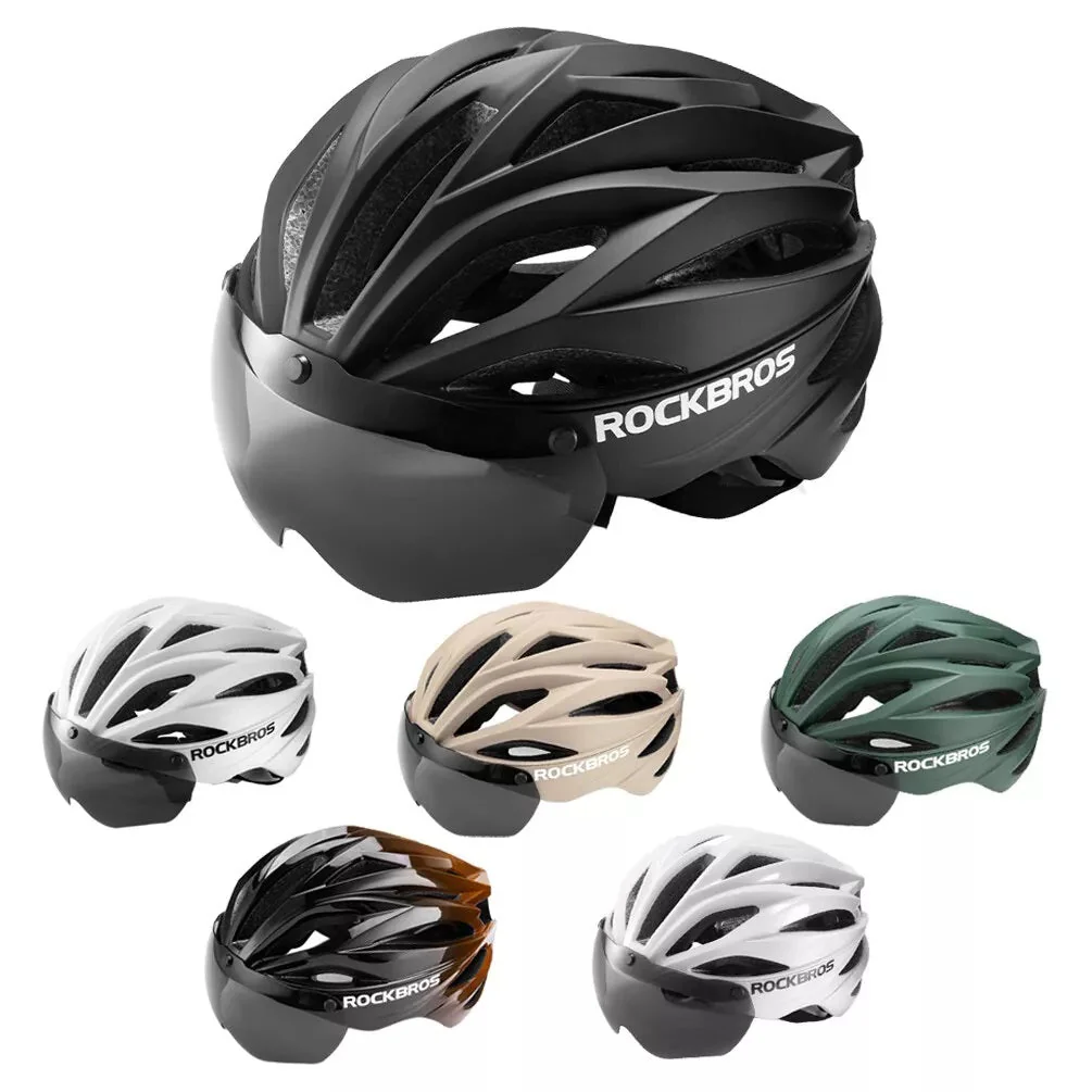 ROCKBROS Casco de bicicleta para adultos con visera magnética extraíble transpirable ajustable para hombres y mujeres 58-62 cm - Imagen 3