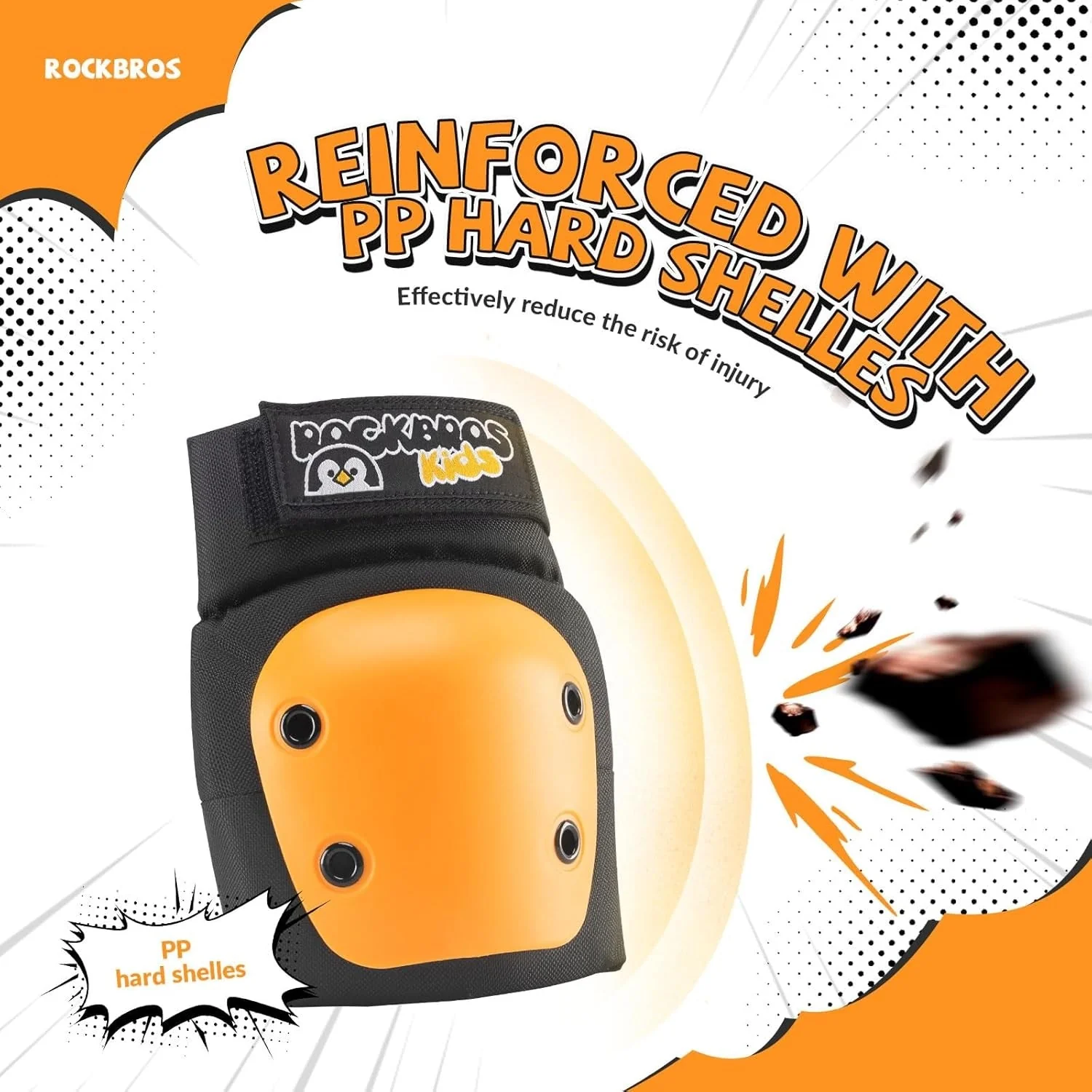 ROCKBROS rodilleras para niños 6 en 1 set protectores de patines rodilleras en línea muñequeras y coderas bicicleta skate deportes para niñas y niños - Imagen 3