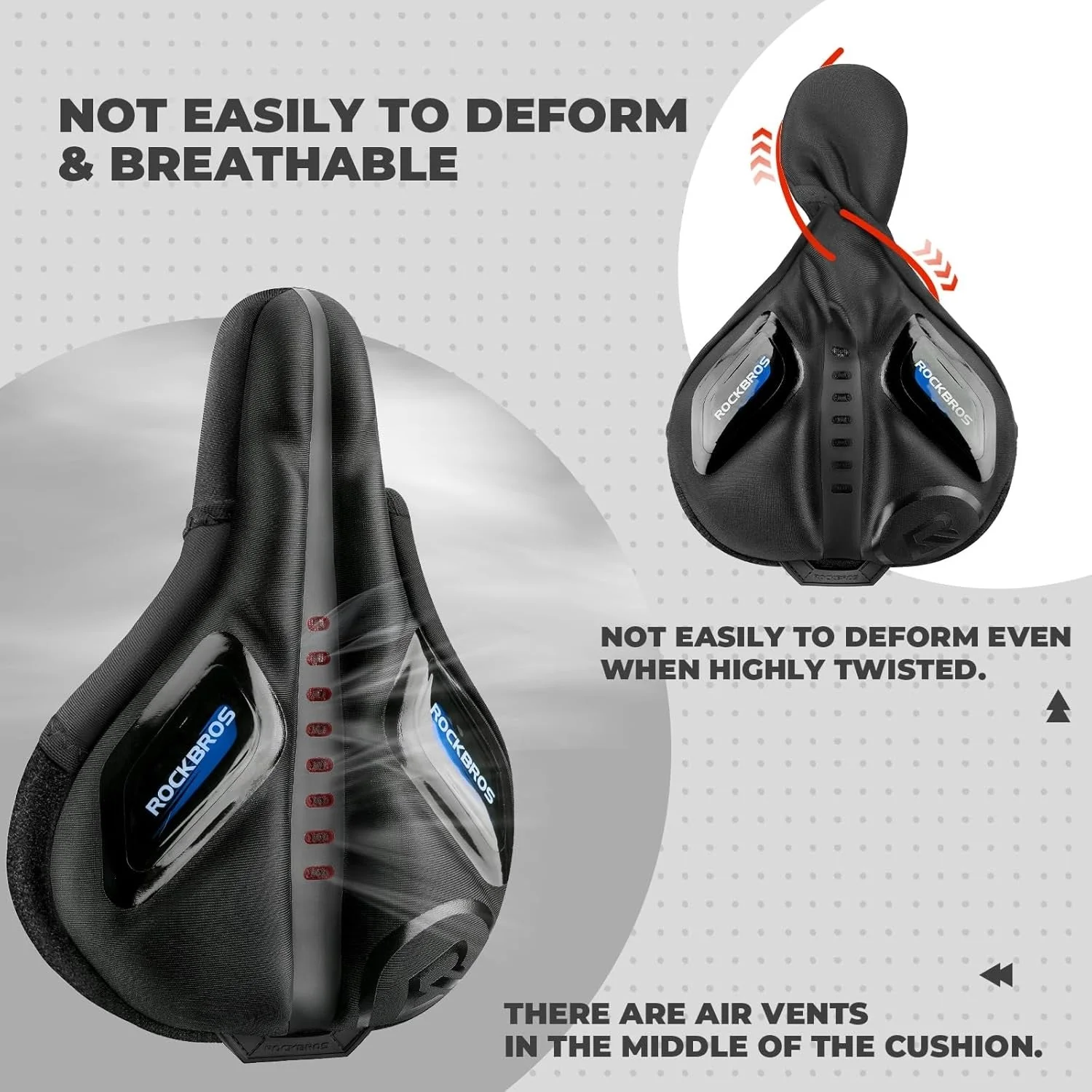 Funda de asiento de bicicleta con funda de gel de protección contra la lluvia para bicicleta de carretera MTB e-bike rojo/azul - Imagen 8