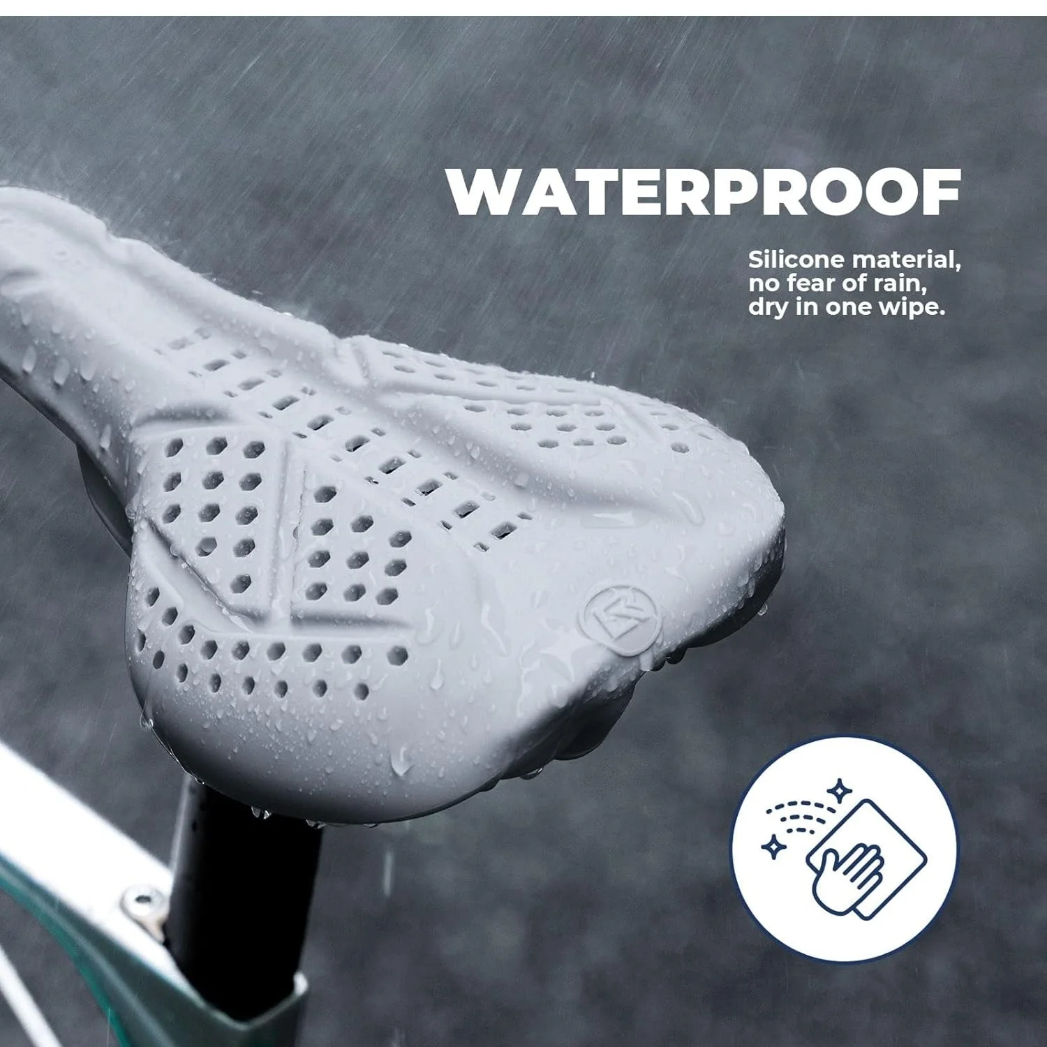 ROCKBROS Funda para Sillín de Bicicleta Funda de Gel para Sillín de Bicicleta Funda Acolchada Transpirable para Hombre y Mujer Negro/Gris (25,5 x 18 cm) - Imagen 7