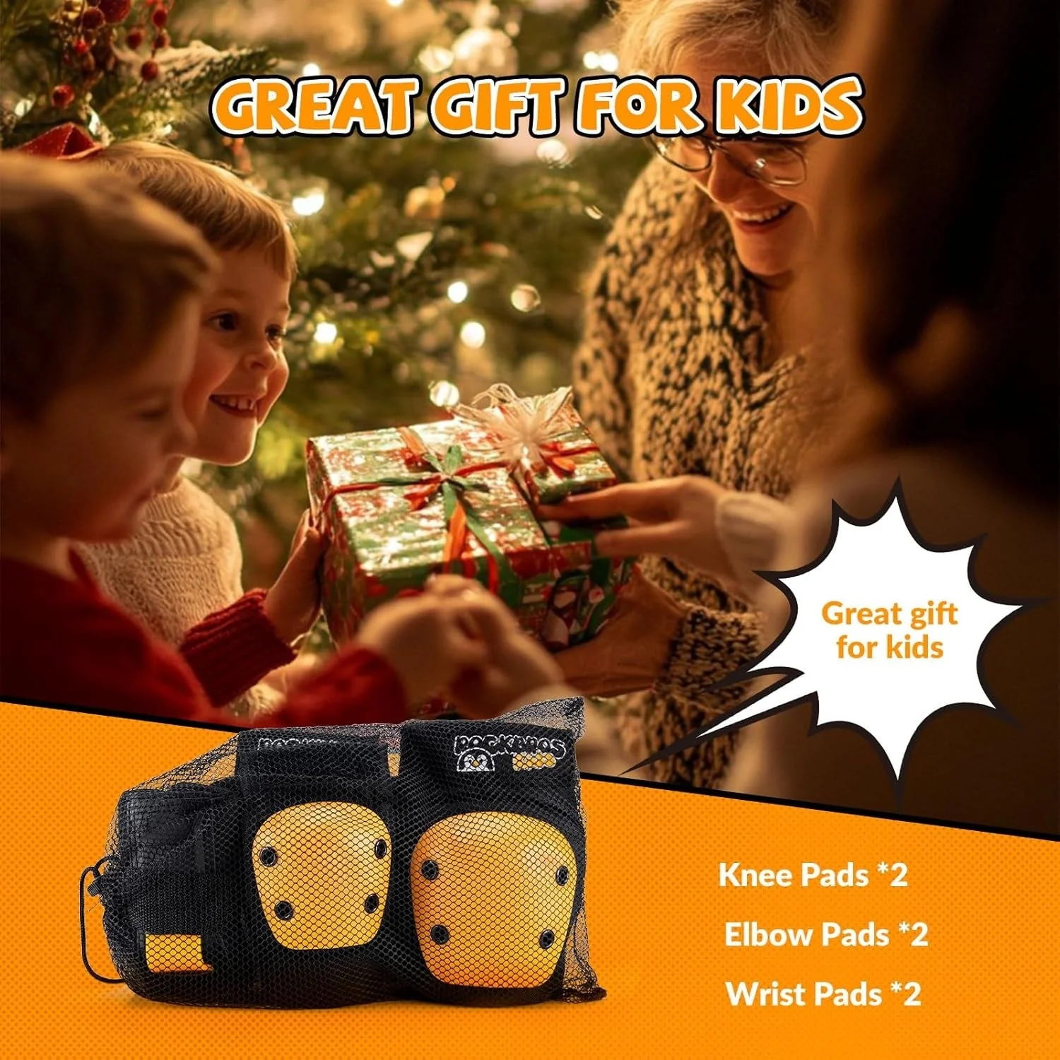 ROCKBROS rodilleras para niños 6 en 1 set protectores de patines rodilleras en línea muñequeras y coderas bicicleta skate deportes para niñas y niños - Imagen 8