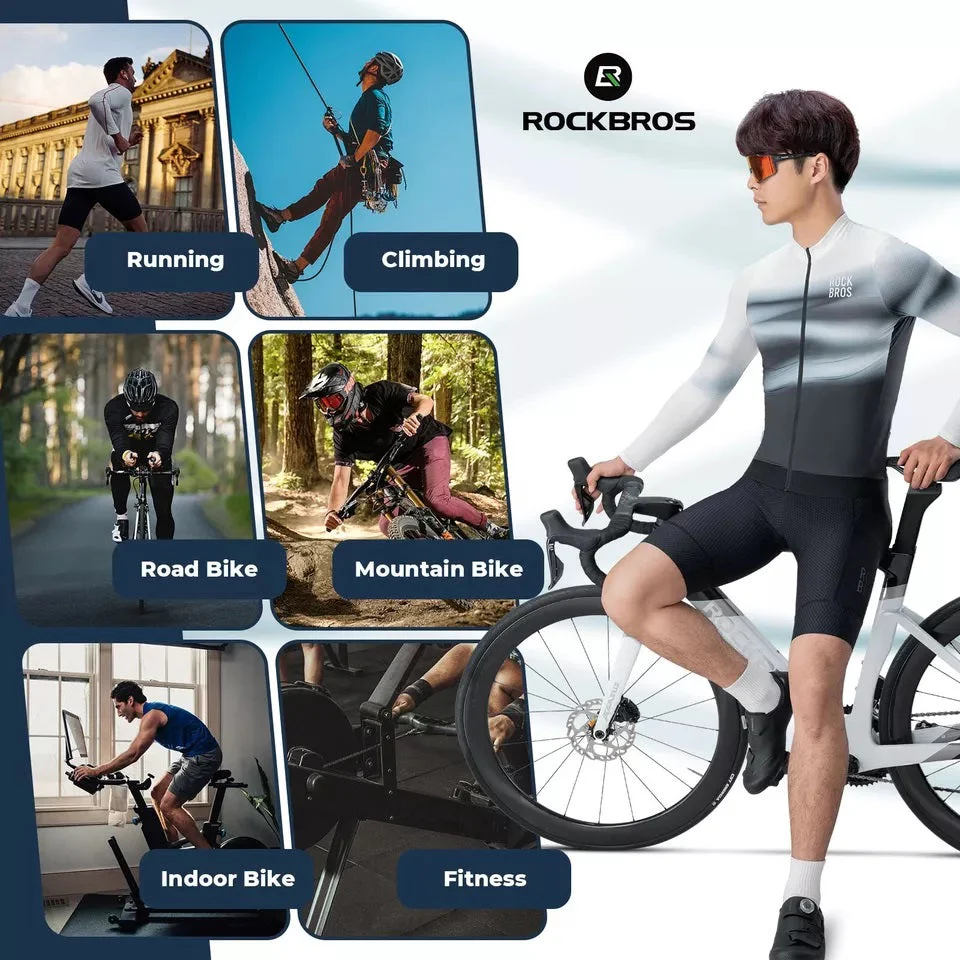ROCKBROS Maillot de ciclismo para hombre, maillot de ciclismo de manga larga, maillot de bicicleta para ciclismo, ciclismo, MTB, bicicleta de carretera, ropa de ciclismo, transpirable, de secado rápido - Imagen 6