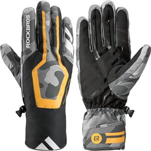 ROCKBROS Guantes de esquí Impermeables Extra Cálidos Antideslizantes para Hombre