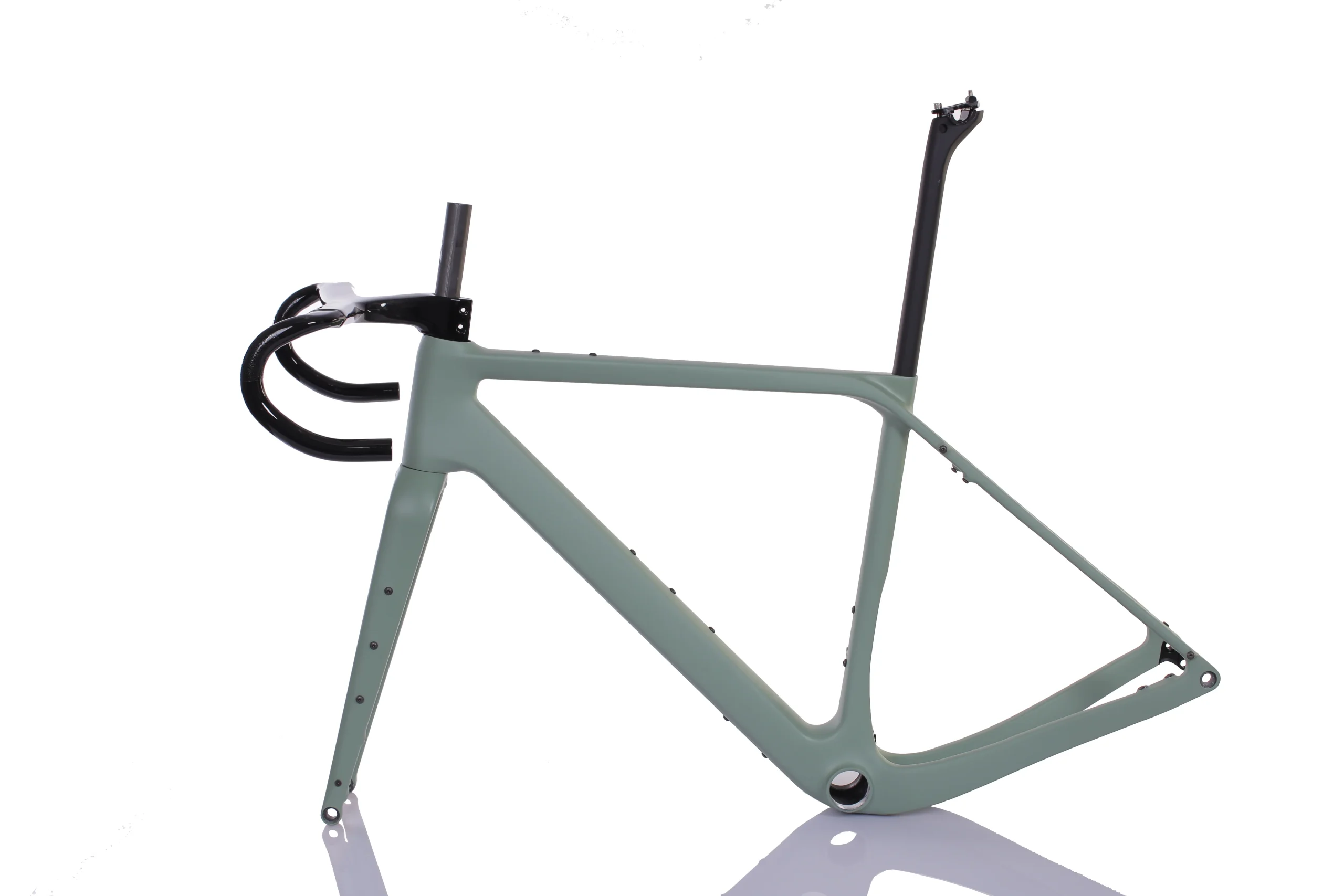 RINOS Cuadro Gravel con horquilla tija manillar fibra de carbono T800 color camaleón - Imagen 4