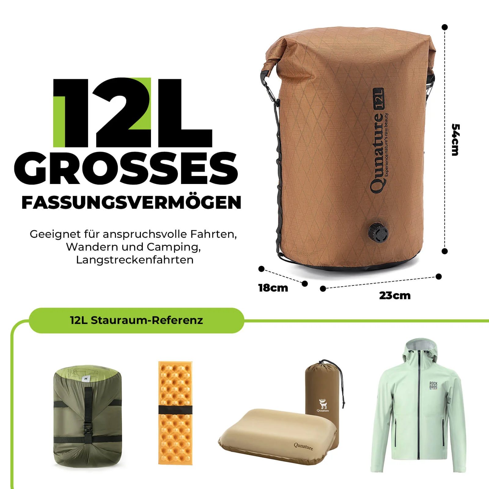 Bolsa de manillar 6L/12L Impermeable y ligera para bicicleta y actividades al aire libre Quantue - Imagen 9