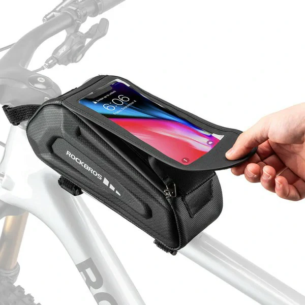 Bolsa de bicicleta impermeable, funda para teléfono móvil para smartphones con pantalla táctil de 6,8 pulgadas, ROCKBROS - Imagen 4