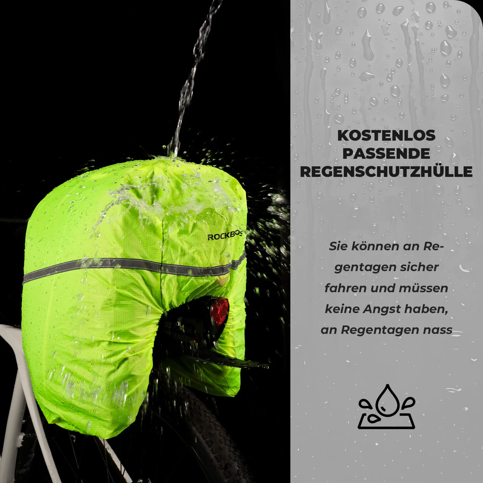 Bolsa para alforjas de bicicleta 17-35L con funda para lluvia ROCKBROS - Imagen 6