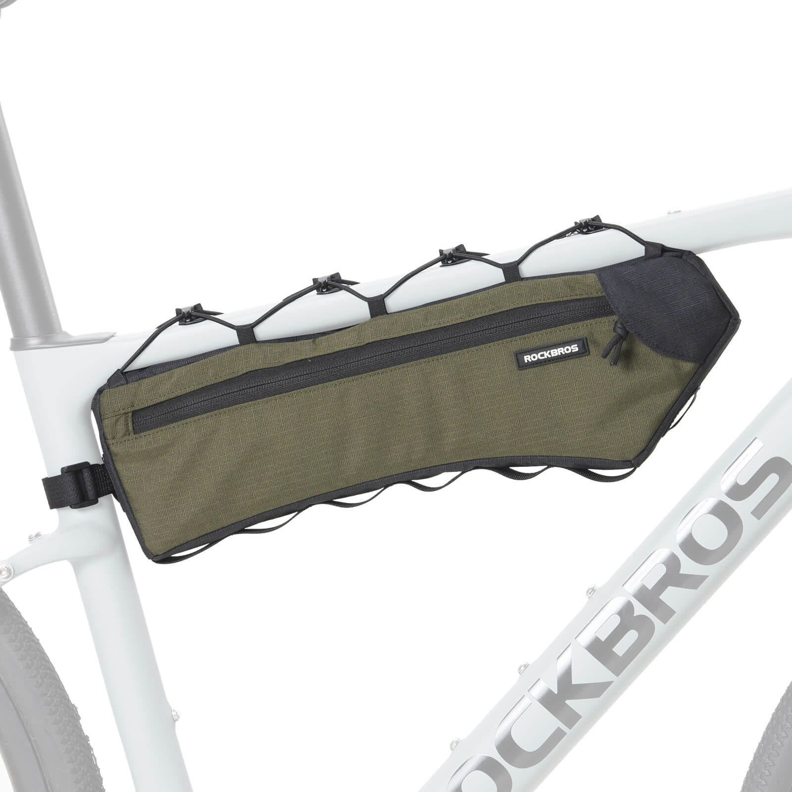 Bolsa para cuadro de bicicleta, bolsa triangular, 1,9 L, ultrafina y de acceso rápido, ROCKBROS - Imagen 3