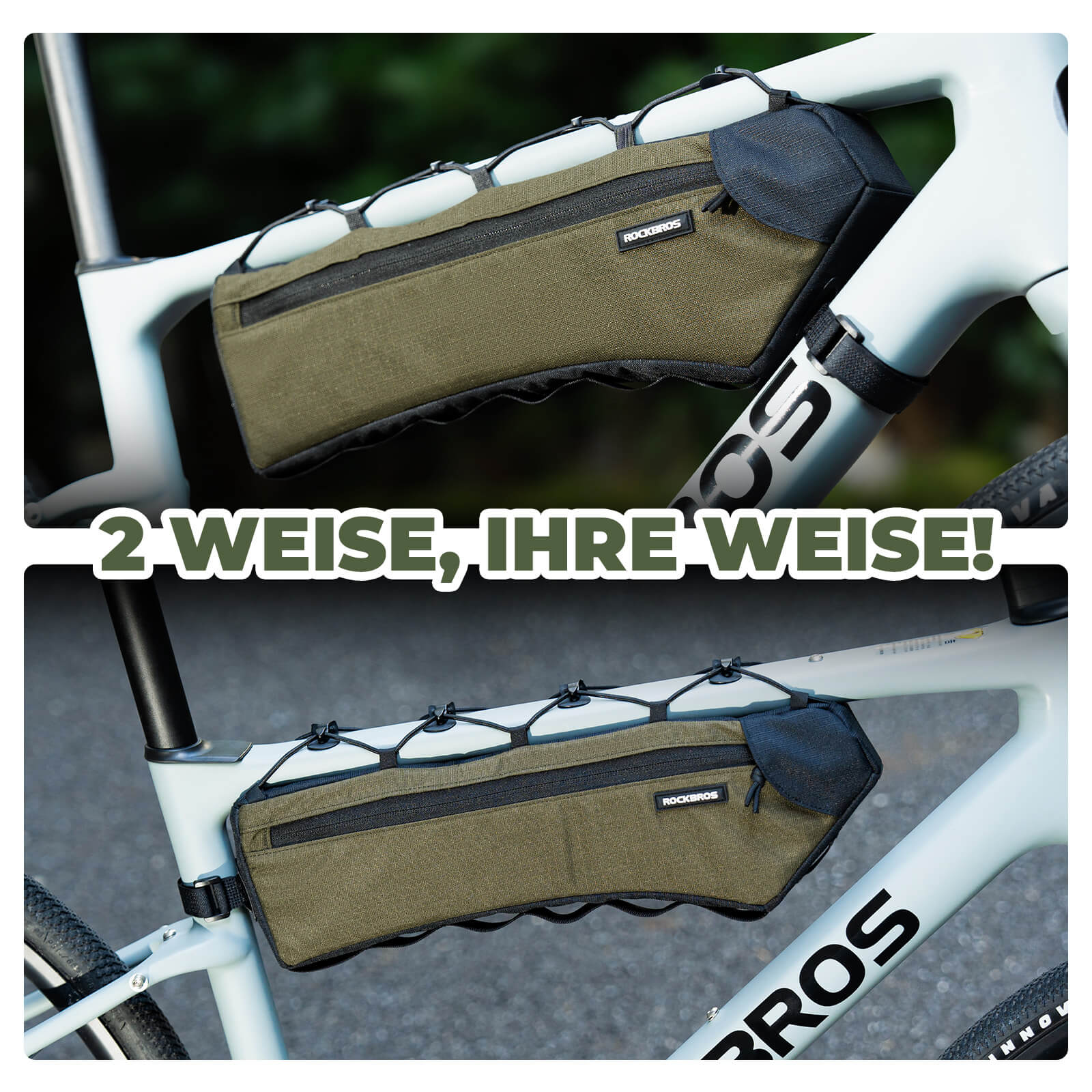 Bolsa para cuadro de bicicleta, bolsa triangular, 1,9 L, ultrafina y de acceso rápido, ROCKBROS - Imagen 9