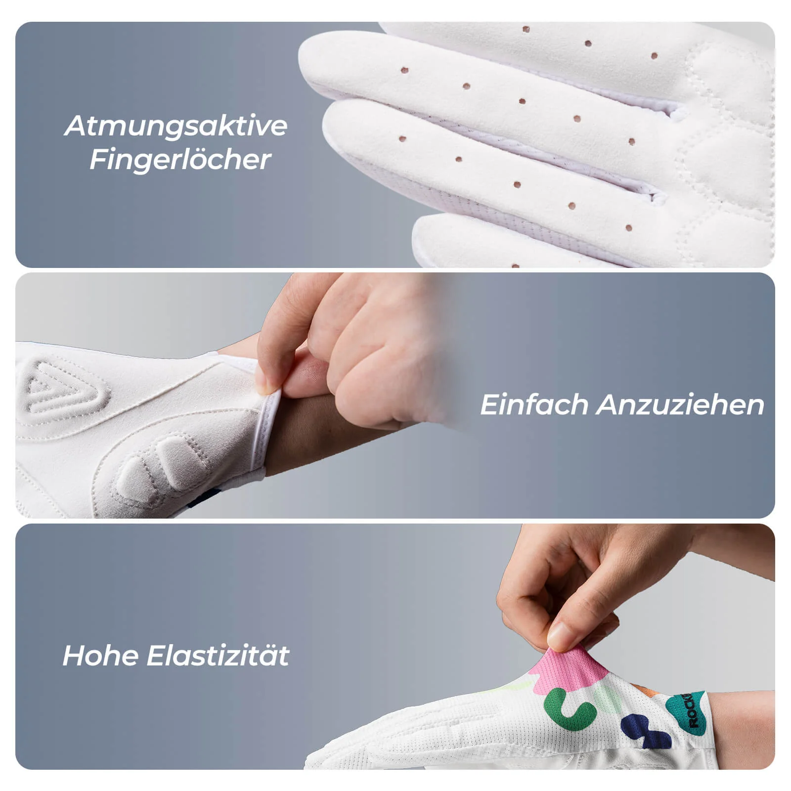 Guantes de ciclismo con acolchado SBR, transpirables, muy flexibles, ROCKBROS - Imagen 9