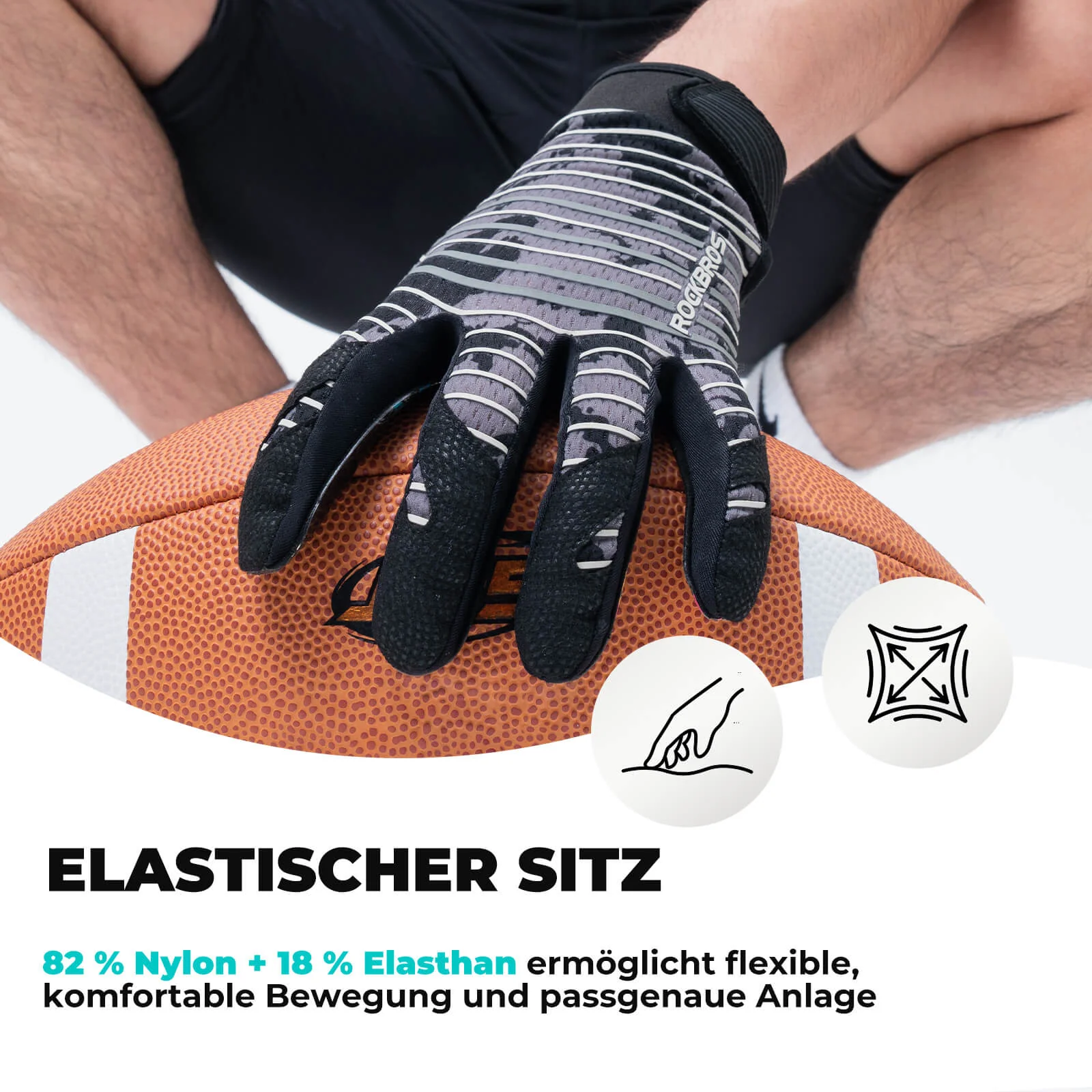 Guantes deportivos profesionales para adultos transpirables y elásticos ROCKBROS - Imagen 5
