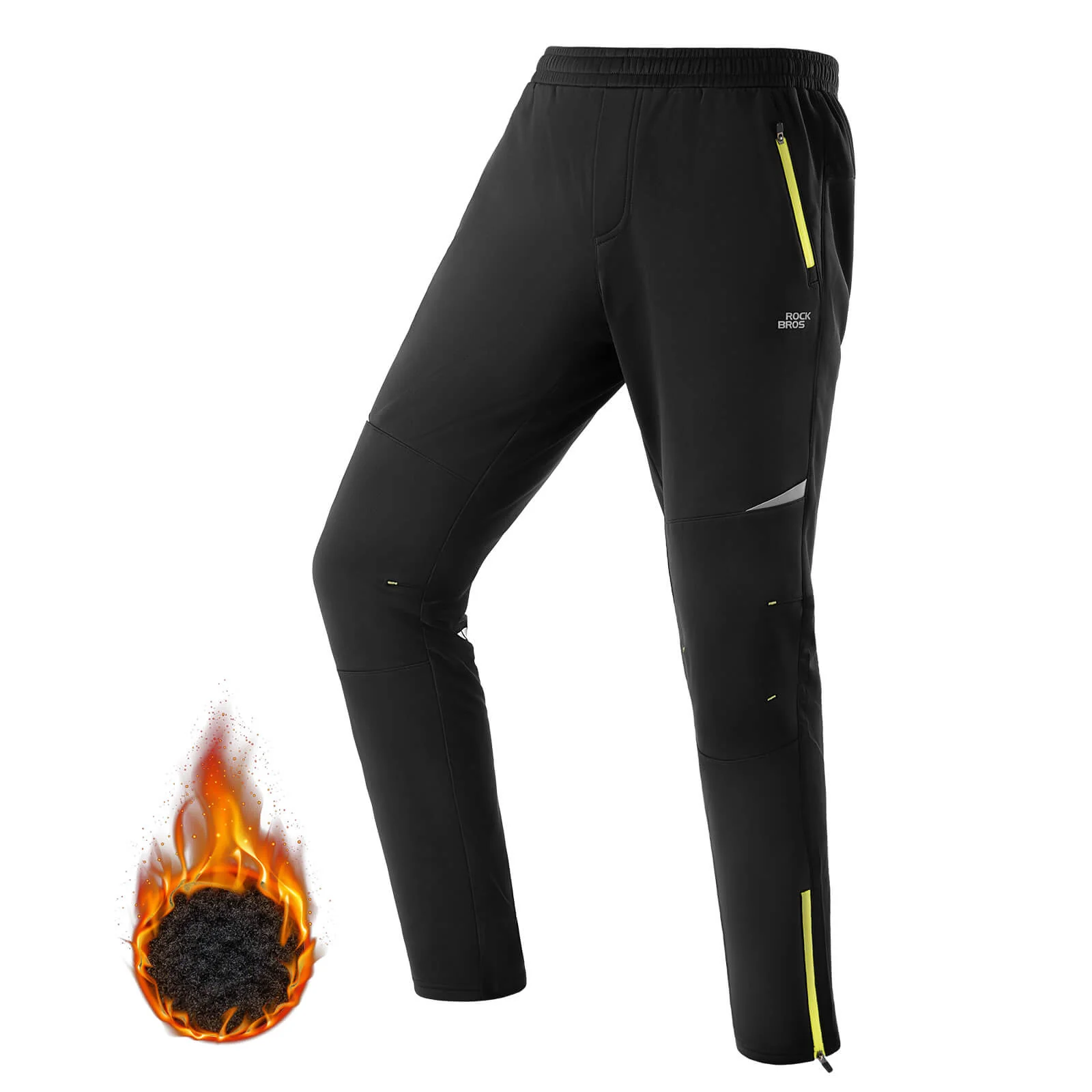 Pantalones de ciclismo para hombre, resistentes al viento y cálidos para deportes de invierno al aire libre, ROCKBROS - Imagen 9