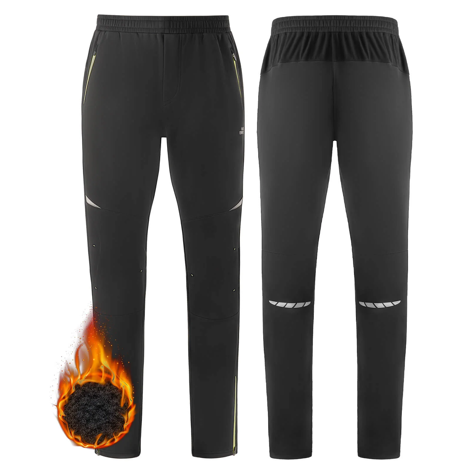 Pantalones de ciclismo para hombre, resistentes al viento y cálidos para deportes de invierno al aire libre, ROCKBROS - Imagen 3