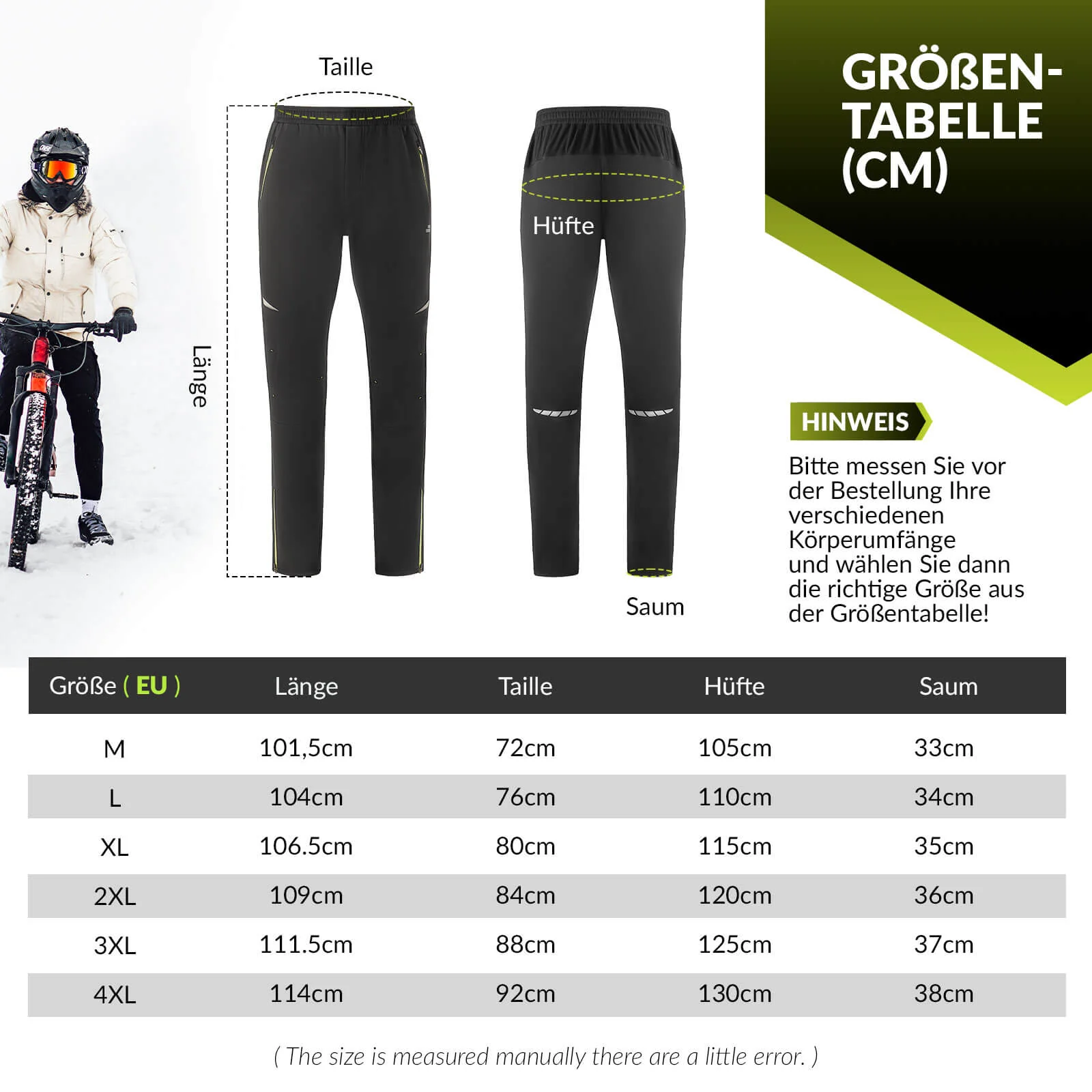 Pantalones de ciclismo para hombre, resistentes al viento y cálidos para deportes de invierno al aire libre, ROCKBROS - Imagen 7