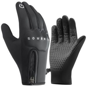 Guantes de ciclismo de invierno con acolchado de gel, compatibles con pantalla táctil, ROCKBROS