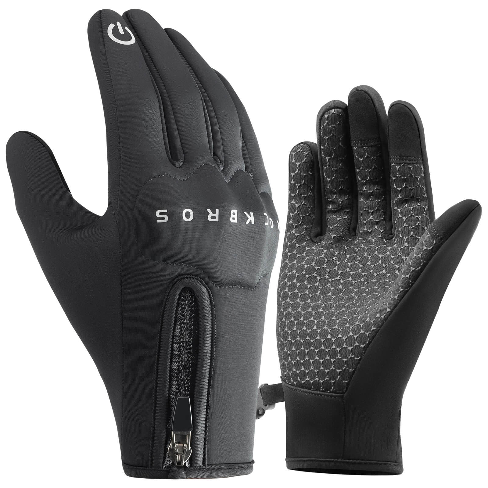 Guantes de ciclismo de invierno con acolchado de gel, compatibles con pantalla táctil, ROCKBROS