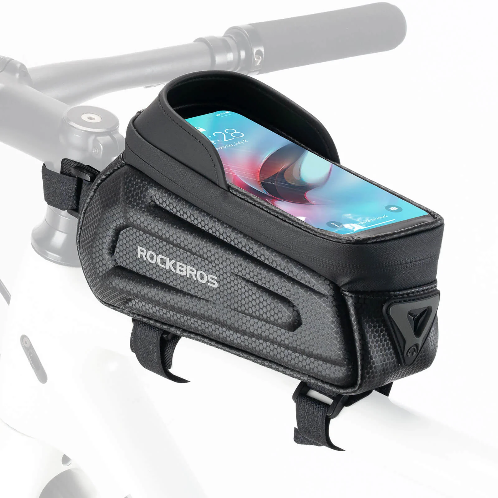 Bolsa de bicicleta repelente al agua, funda para móvil con pantalla táctil de TPU, ROCKBROS - Imagen 8