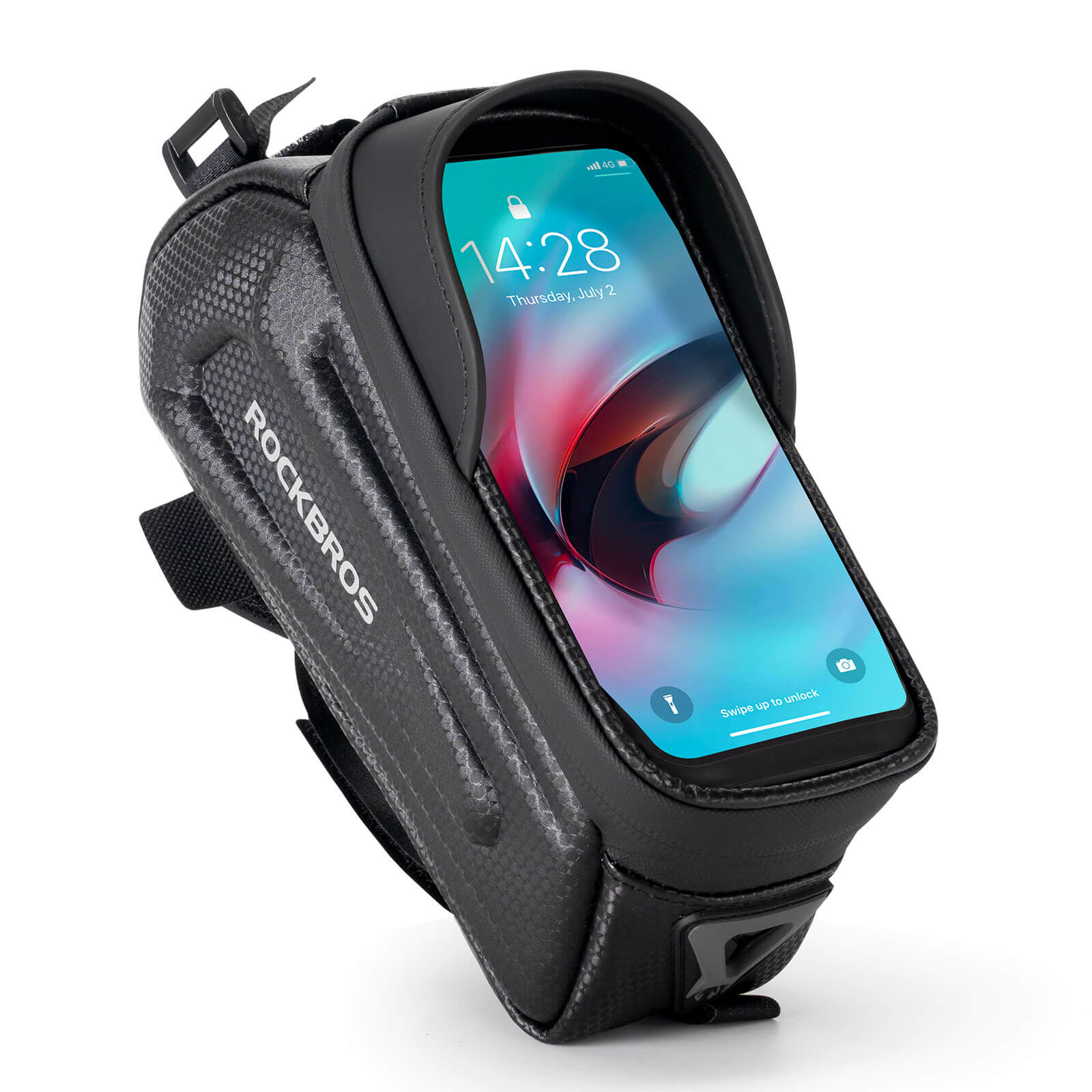 Bolsa de bicicleta repelente al agua, funda para móvil con pantalla táctil de TPU, ROCKBROS - Imagen 9