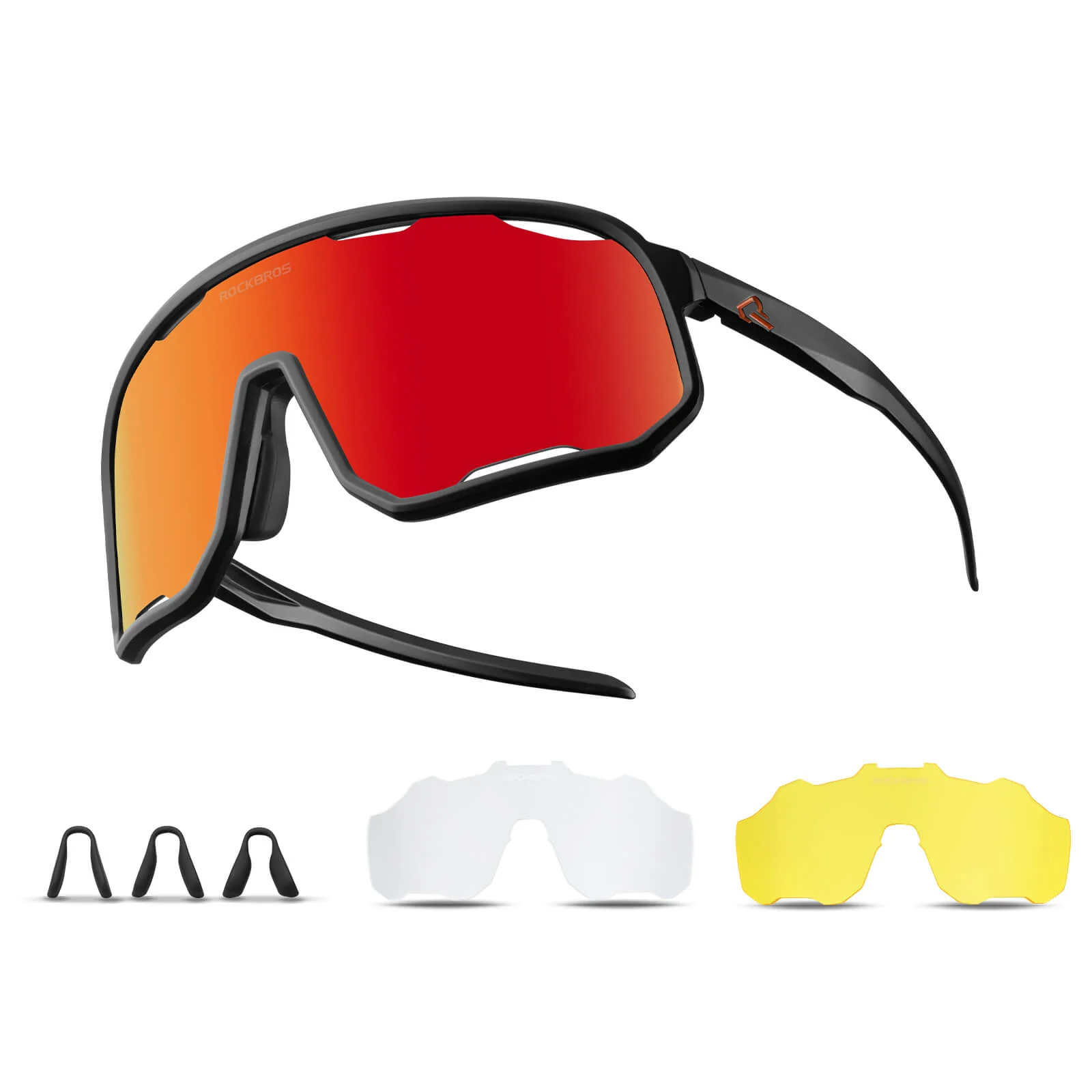 Gafas de ciclismo, gafas de sol polarizadas, protección UV, plaquetas nasales intercambiables, mujer/hombre, ROCKBROS - Imagen 9