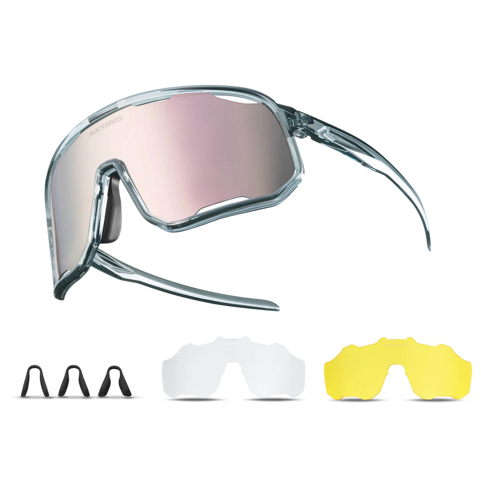 Gafas de ciclismo, gafas de sol polarizadas, protección UV, plaquetas nasales intercambiables, mujer/hombre, ROCKBROS - Imagen 8