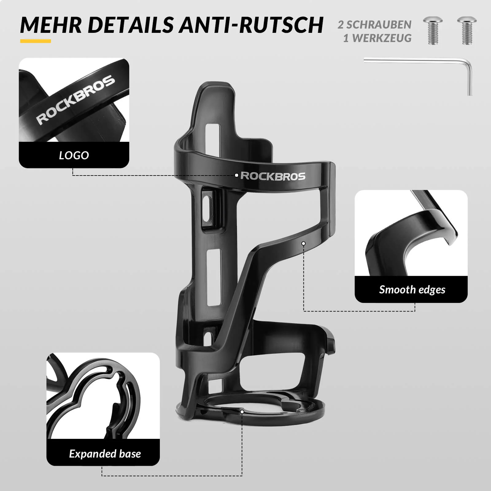 Portabotellas, accesorio para bicicleta, ligero, resistente, ROCKBROS - Imagen 4