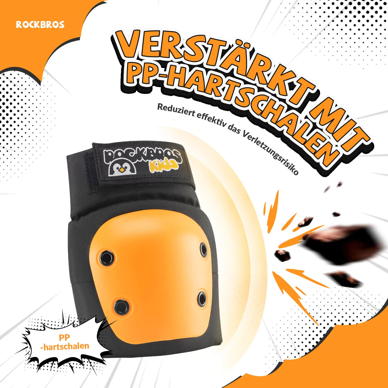 Rodilleras para niños 6 en 1, juego de protectores cómodos, protectores deportivos para bicicleta ROCKBROS - Imagen 3