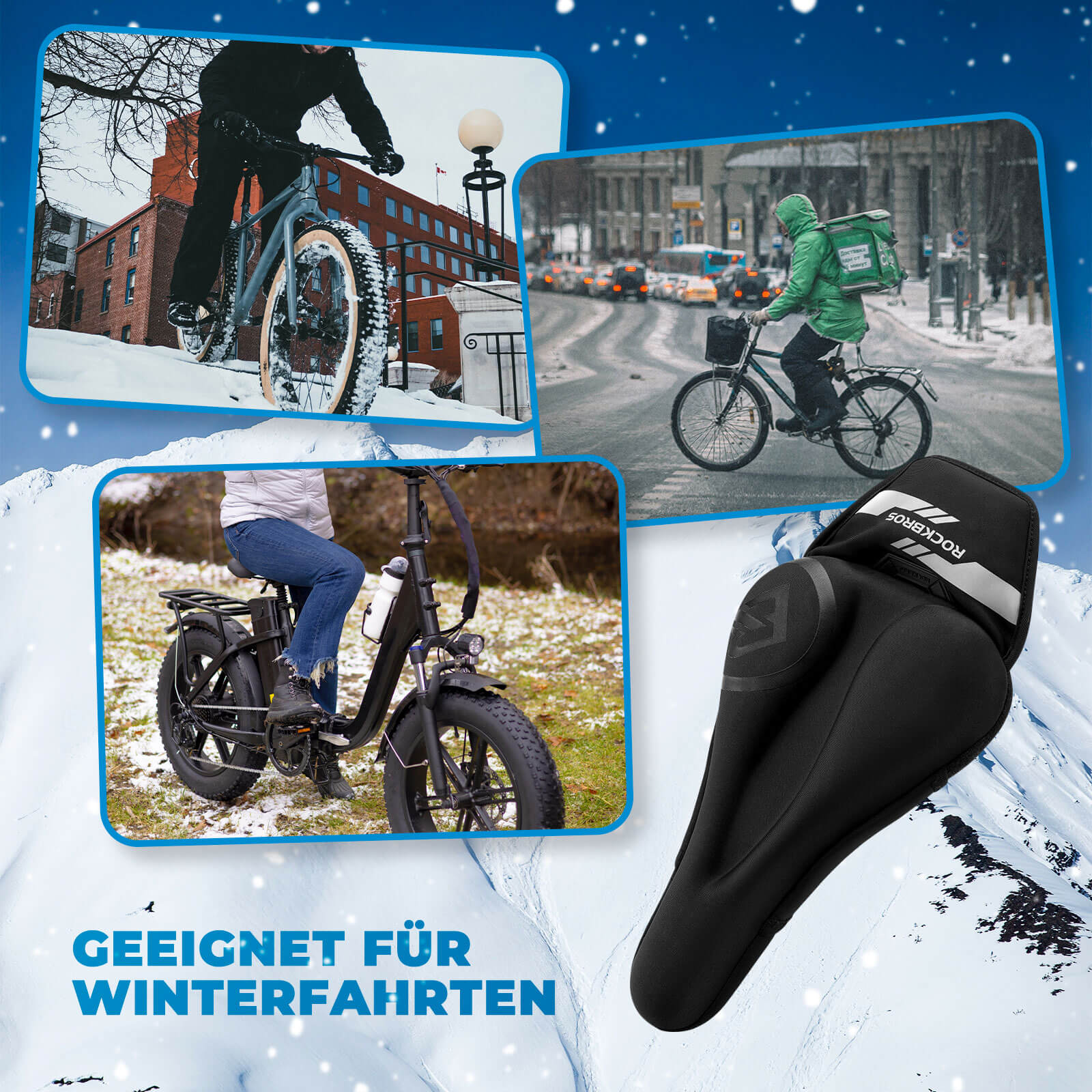 Funda de sillín calefactable con cierres rápidos para MTB, bicicleta de carretera y bicicleta eléctrica de Rockbros - Imagen 9