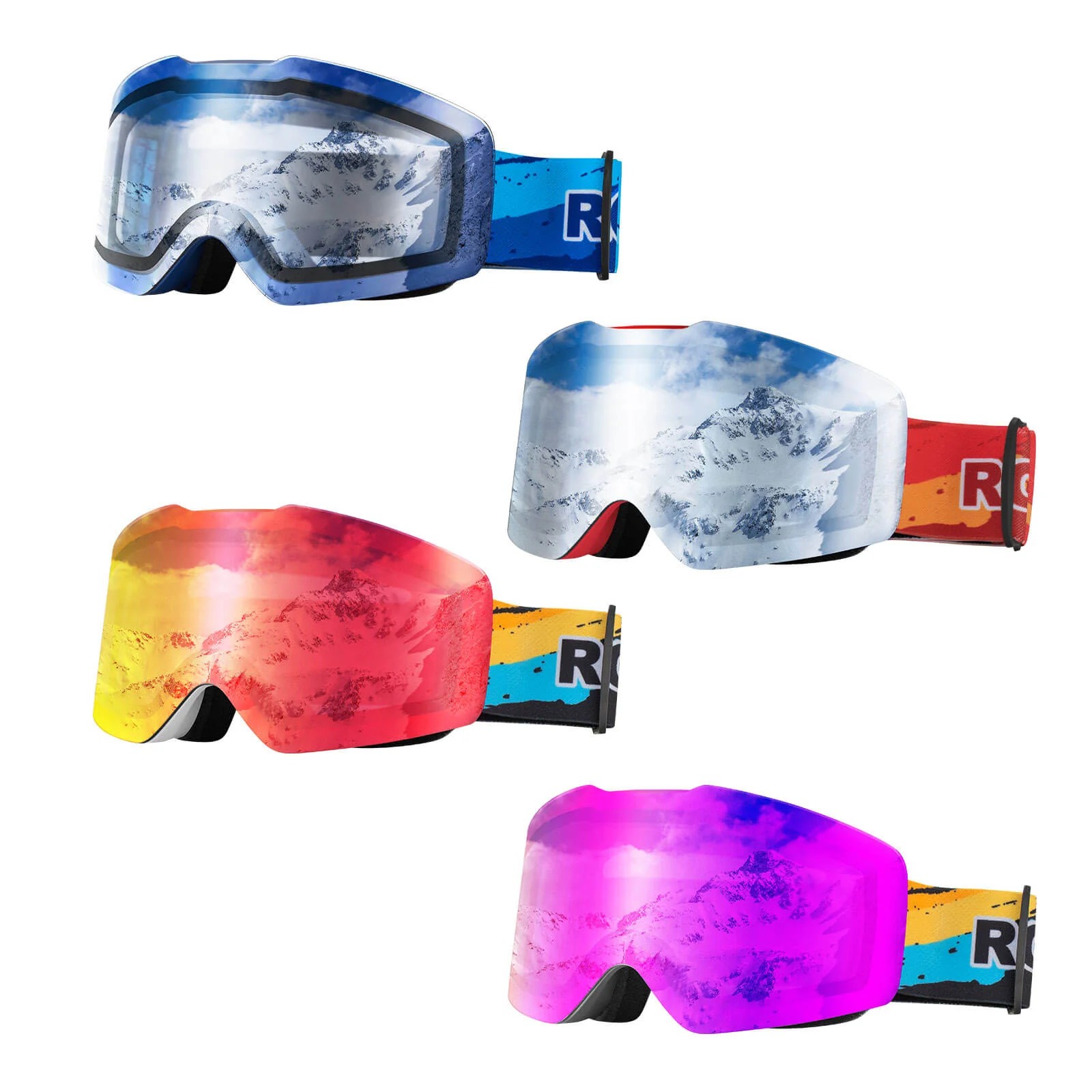 Gafas de esquí, gafas de nieve, polarizadas, gafas deportivas compatibles con casco, esquí, ROCKBROS - Imagen 7