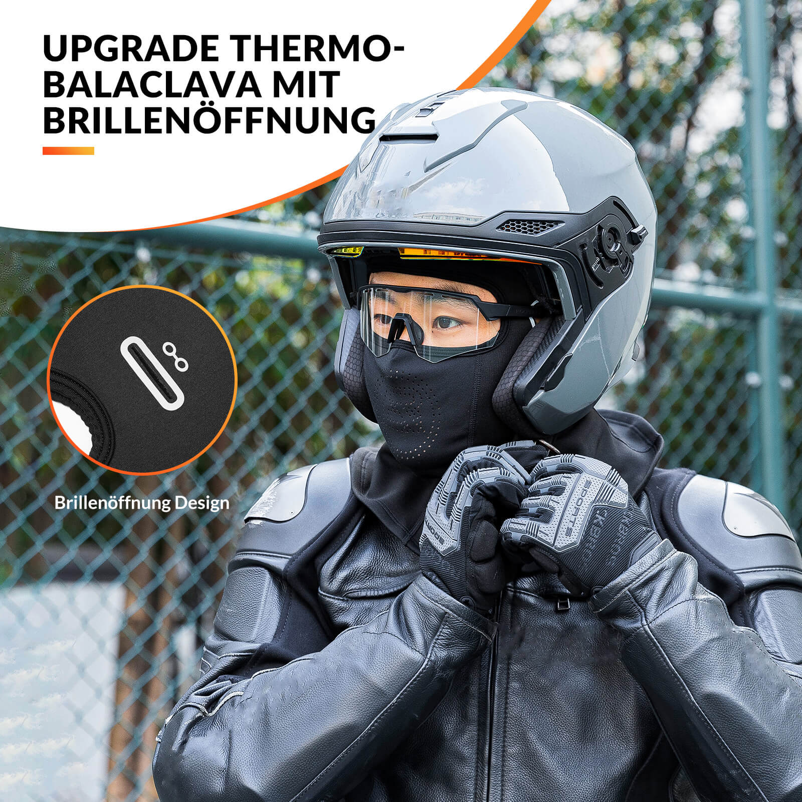 Pasamontañas, otoño/invierno, cálido, con orificio para gafas, ROCKBROS - Imagen 4