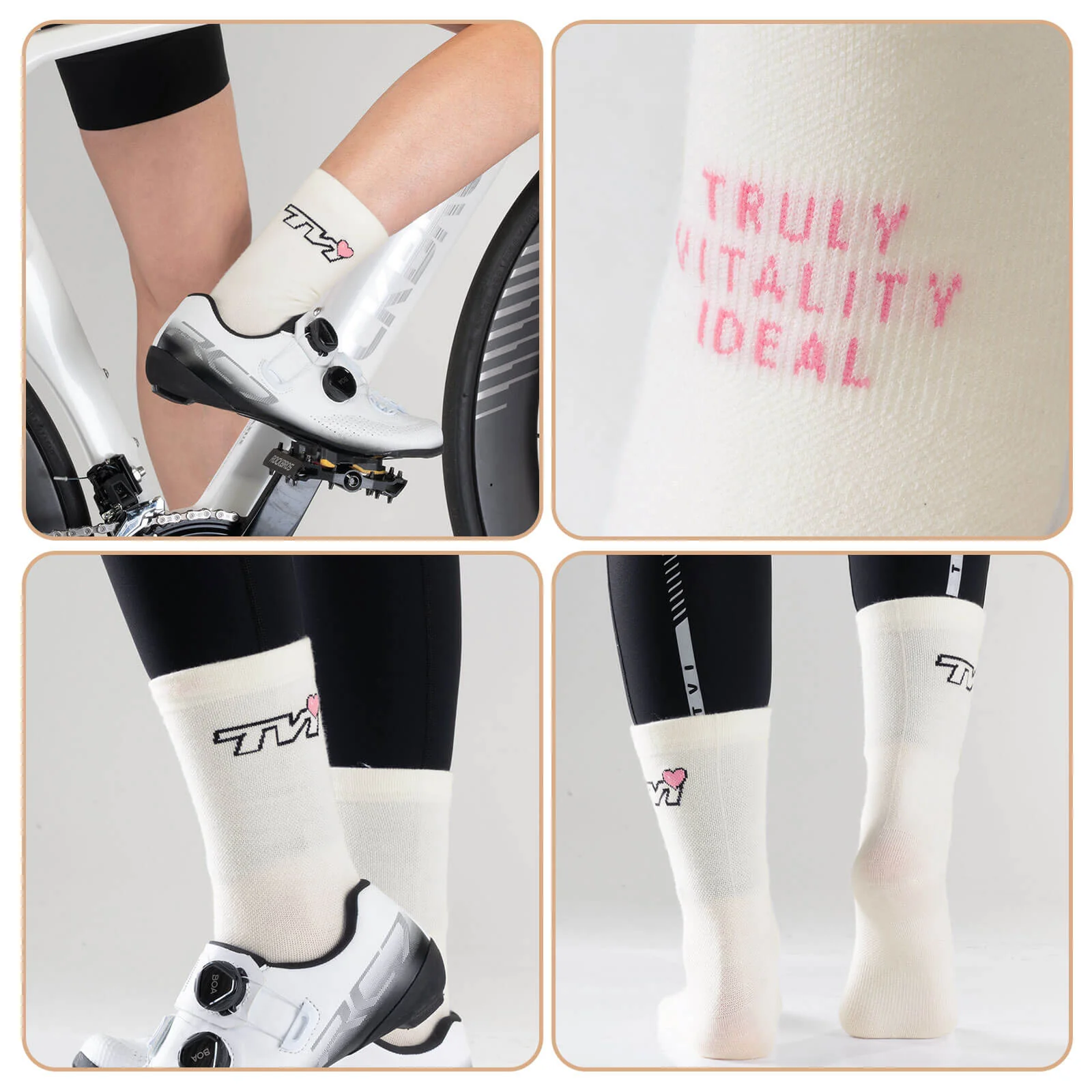 Calcetines deportivos TVI para mujer, transpirables, para ciclismo, de invierno, ROCKBROS - Imagen 5