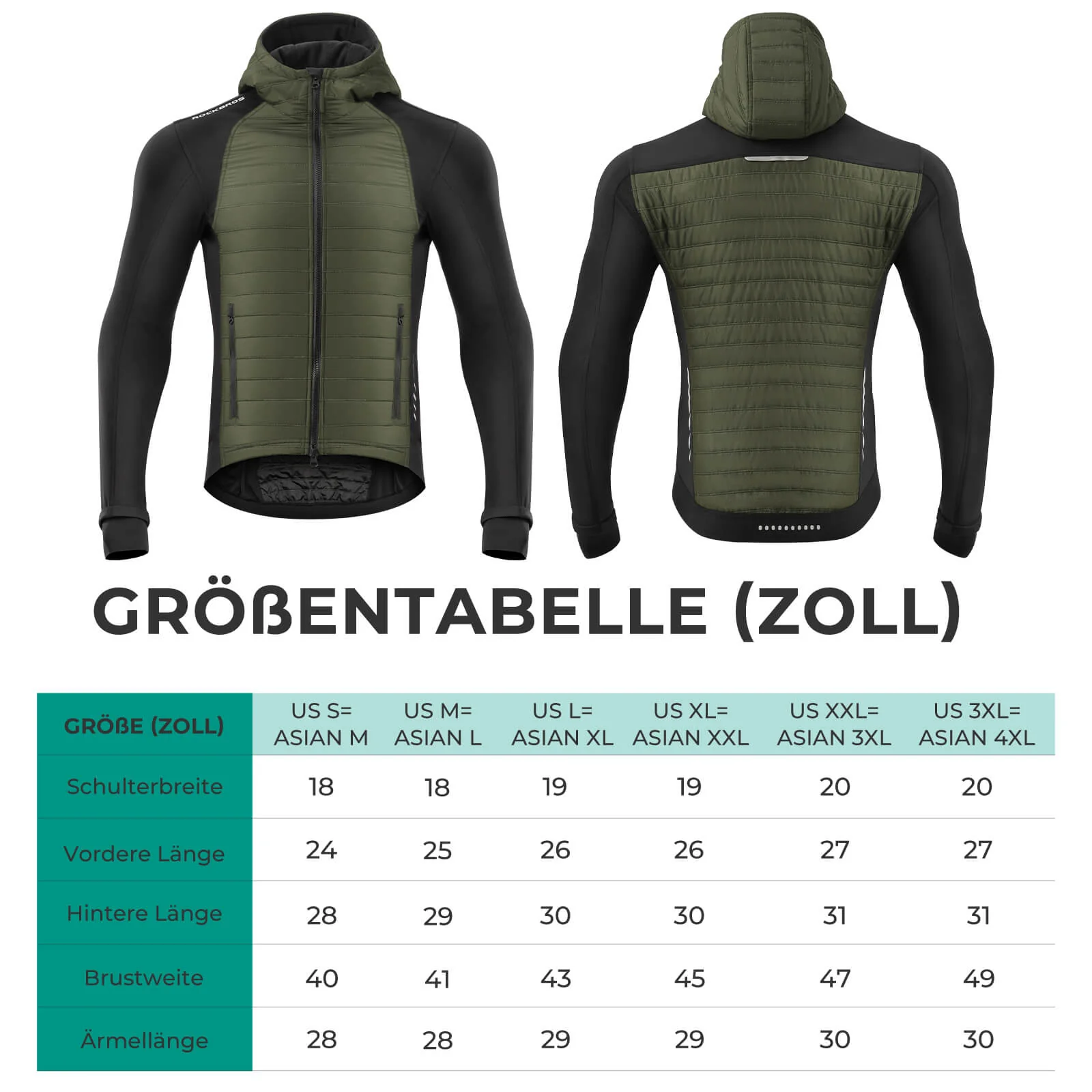 Chaqueta de ciclismo de invierno para hombre, chaqueta softshell térmica cortavientos con capucha, ROCKBROS - Imagen 5