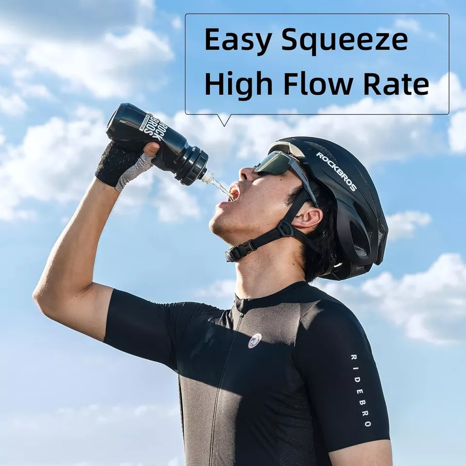 ROCKBROS Botella de agua para bicicleta 600 ml Botella para beber Botella de agua Ciclismo - Imagen 5
