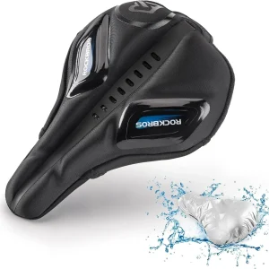 Funda de asiento de bicicleta con funda de gel de protección contra la lluvia para bicicleta de carretera MTB e-bike rojo/azul