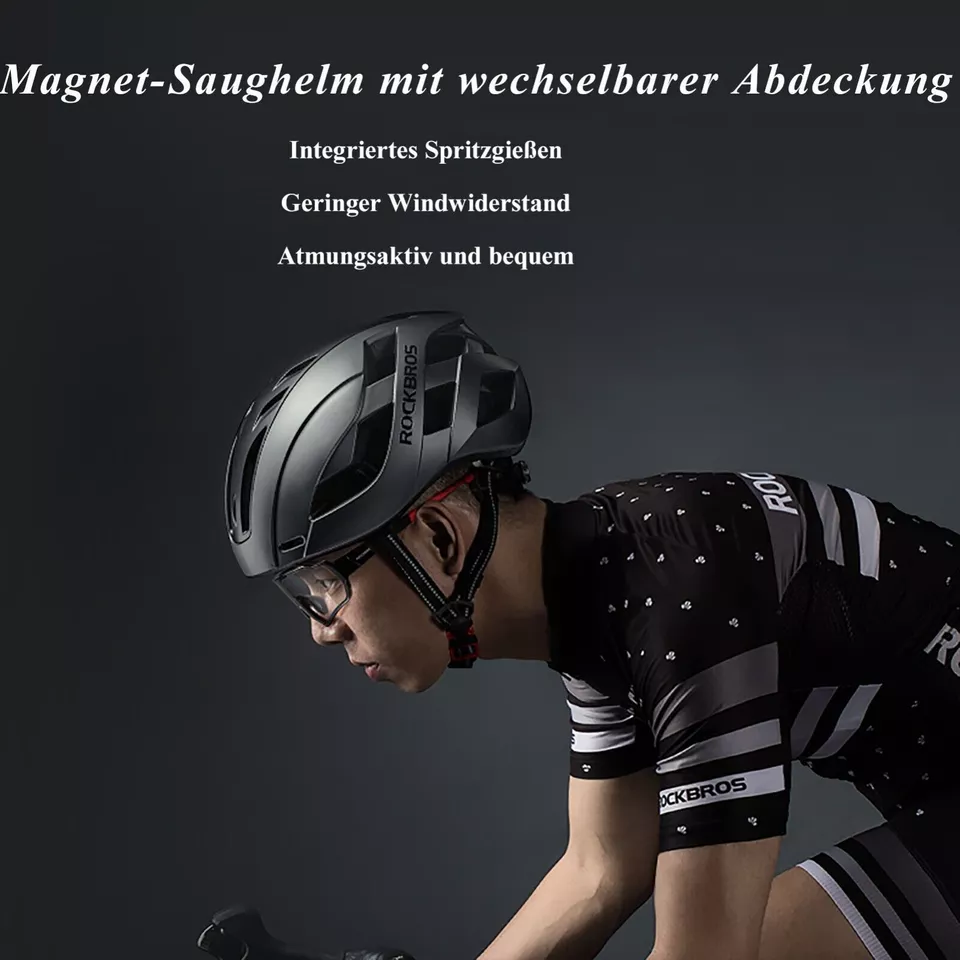 ROCKBROS casco de bicicleta casco de bicicleta con cubierta magnética extraíble casco MTB - Imagen 3