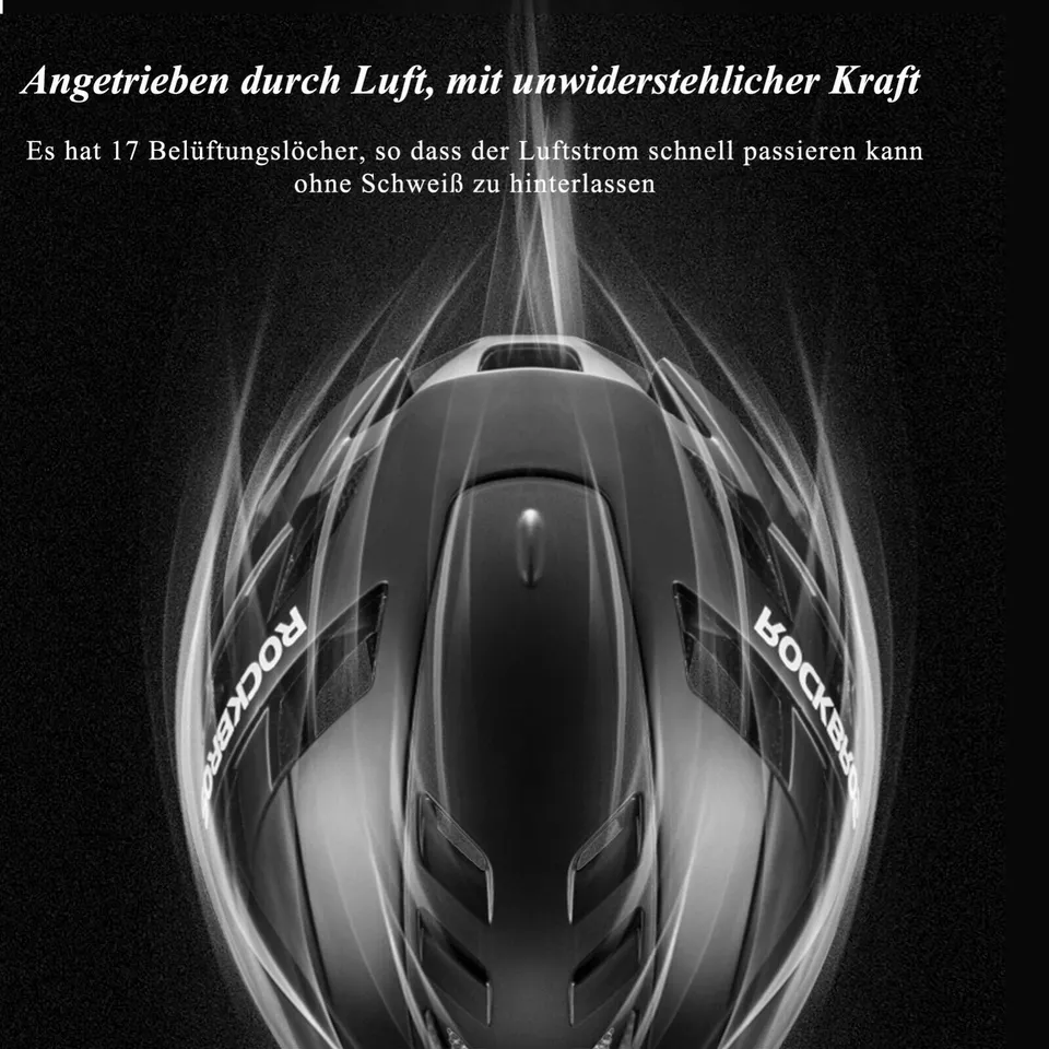 ROCKBROS casco de bicicleta casco de bicicleta con cubierta magnética extraíble casco MTB - Imagen 5