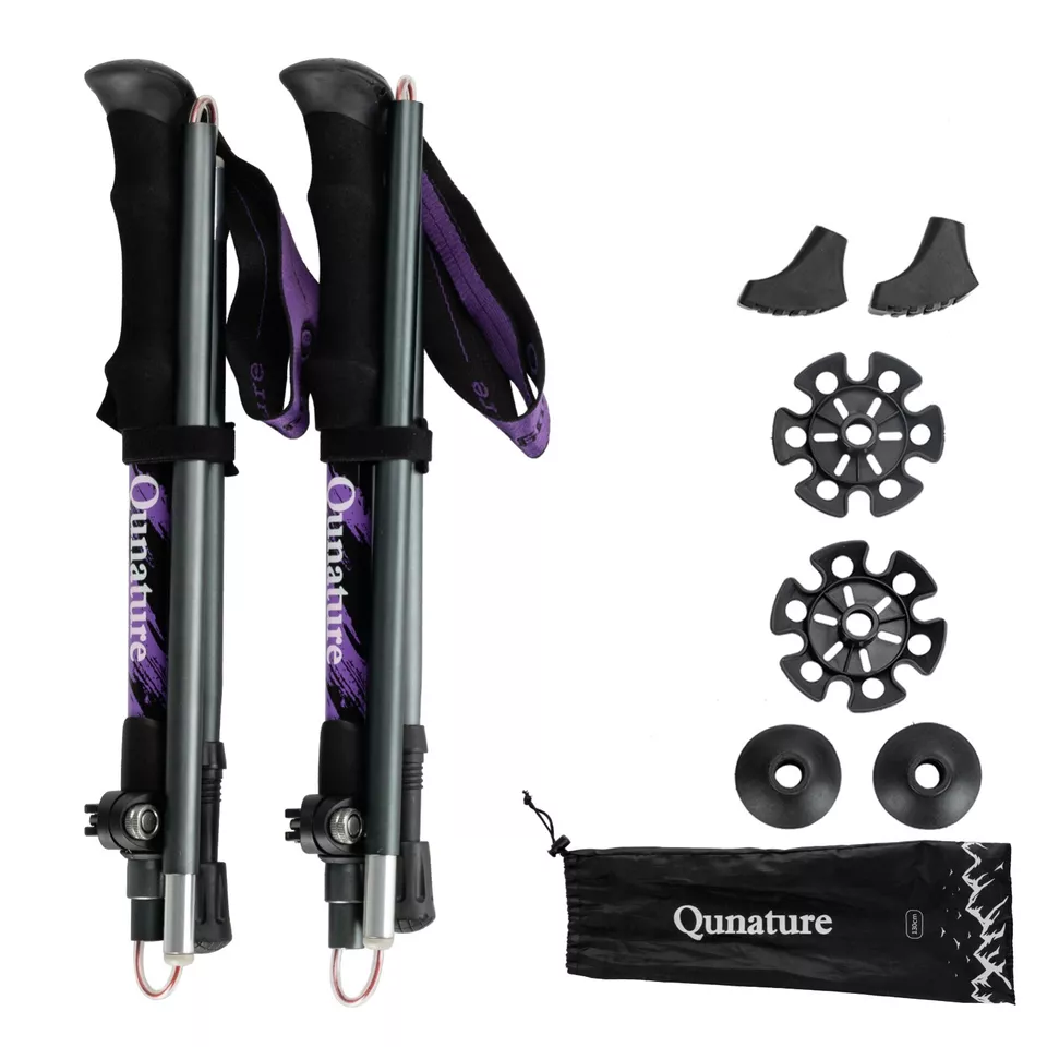 Bastones de trekking Qunature bastones de senderismo 7075 aluminio 130cm