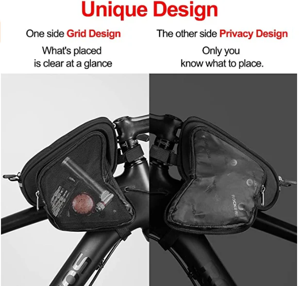 ROCKBROS 006-1BK Bolsa para marco de bicicleta reflectante 1.8L - Imagen 3