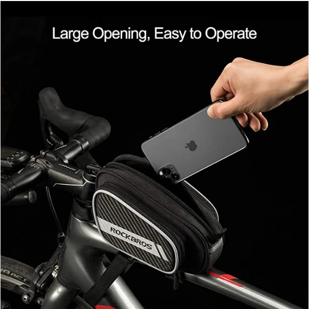 ROCKBROS 006-1BK Bolsa para marco de bicicleta reflectante 1.8L - Imagen 5