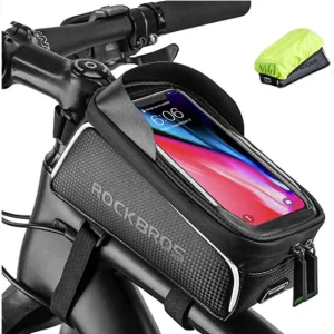 ROCKBROS 017 Bolsa de marco de bicicleta resistente al agua para teléfonos móviles de hasta 6,5 pulgadas