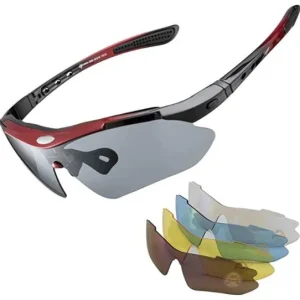 ROCKBROS 10001 Gafas Deportivas Polarizadas con 5 Lentes Intercambiables Gafas de Ciclismo