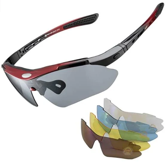 ROCKBROS 10001 Gafas Deportivas Polarizadas con 5 Lentes Intercambiables Gafas de Ciclismo