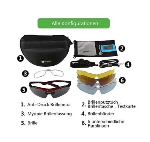 ROCKBROS 10001 Gafas Deportivas Polarizadas con 5 Lentes Intercambiables Gafas de Ciclismo - Imagen 8